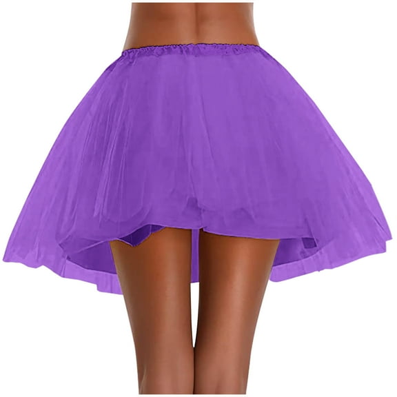 EINCcm Tutu Skirt Women's Classic Elastic 5 Layered Tulle Ballet Mini Skirt with Liner, 1950s Vintage Style Short Skirt