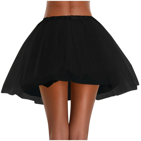 EINCcm Tutu Skirt Women's Classic Elastic 5 Layered Tulle Ballet Mini Skirt with Liner, 1950s Vintage Style Short Skirt