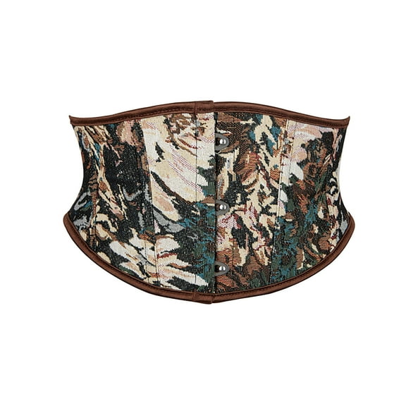 EINCcm Underbust Corset Women Brown Corset Belt Lacing Up Floral Waist Trainer Corset Top