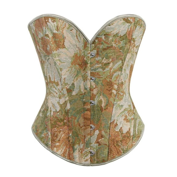 EINCcm Vintage Renaissance Corset Top for Women Floral Bustier Lace Up Boned Overbust Lingerie Bodyshaper