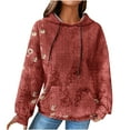thumbnail image 1 of EINCcm Waffle Plain Casual Hoodie Sweatshirt with Kangaroo Pocket Fall Winter Tops for Women Fashion Hooded Outfits, 1 of 6