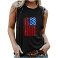 thumbnail image 1 of EINCcm Women American Flag Print Tank Tops USA Stars Stripes Patriotic T Shirt Summer Loose Vest Tees, 1 of 4