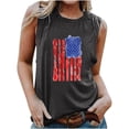 thumbnail image 1 of EINCcm Women American Flag Print Tank Tops USA Stars Stripes Patriotic T Shirt Summer Loose Vest Tees, 1 of 4