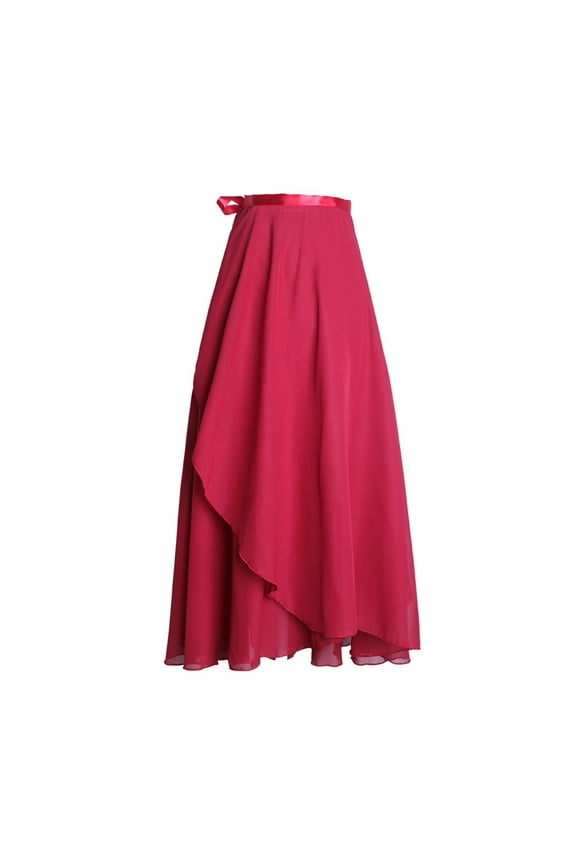 Women Ballet Wrap Skirt Long Sheer Dance Skirts Chiffon Skirt with Adjustable Belt Suitable for a Variety of Dances