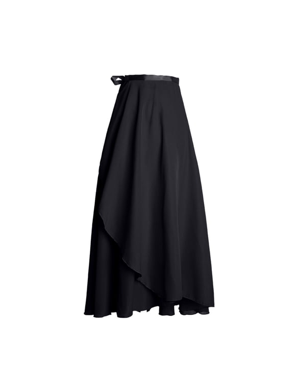 Women Ballet Wrap Skirt Long Sheer Dance Skirts Chiffon Skirt with Adjustable Belt Suitable for a Variety of Dances