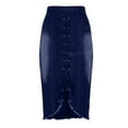 thumbnail image 1 of EINCcm Women Skirts Drawstring Lace Up Summer High-Rise Denim Midi Skirt Trending Patchwork Vintage Skirt, 1 of 4