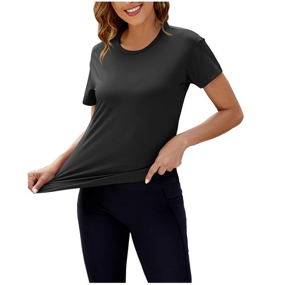 EINCcm Women's Blouse Short Sleeve Crew Neck Workout T Shirts Dry Quick Casual Slim Fit Yoga T-Shirt Soft Athletic Tops