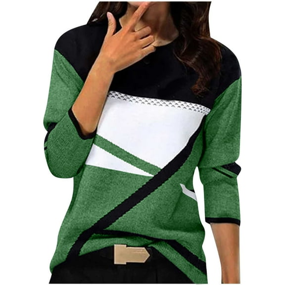 EINCcm Women’s Casual Sweater Pullover Fall Color Winter Basic Sweatshirt Long Sleeve Cozy Knitted Jumper Tops Loose Fit