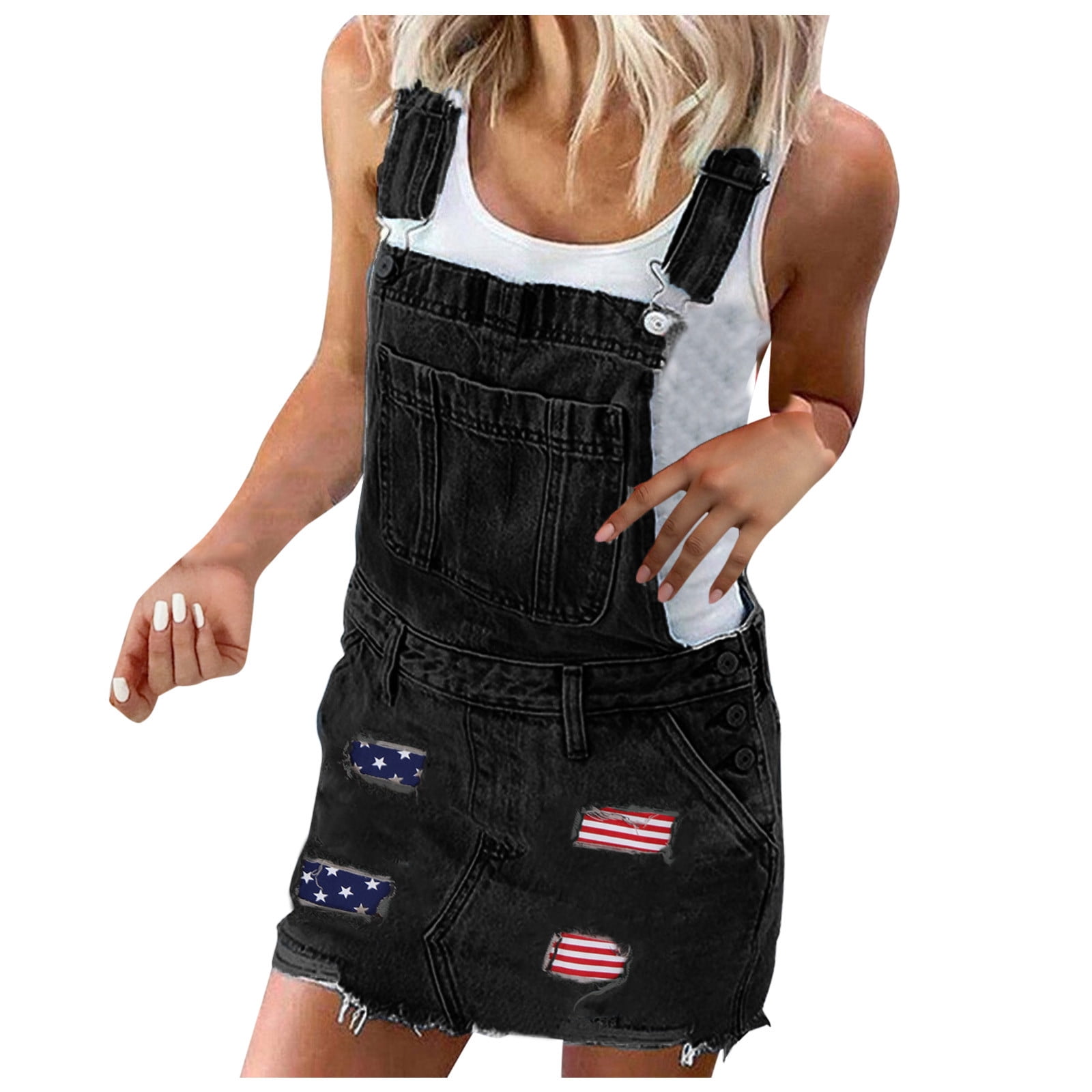 american flag denim dress Amazon.com: YADMISU Overall Dress for Women Distressed Denim Overall Dress  American Flag Adjustable Strap Skirtall Jean Bib Dress,Black,S : Clothing,  Shoes & Jewelry