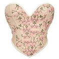 thumbnail image 1 of EINCcm Women's Embroidered Floral Bustier Top Strapless Boned Overbust Corset Tops, 1 of 7