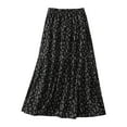 thumbnail image 1 of EINCcm Women's Floral Midi Skirt Elastic High Waist Pleated A-Line Flared Long Skirts Flowy Vintage Skirts, 1 of 9