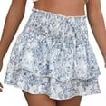 thumbnail image 1 of EINCcm Women's High Waist Ruffle Flowy Mini Skirts Stretchy Waist Floral Lined Layered Pleated Casual Beach Short Skirt, 1 of 7
