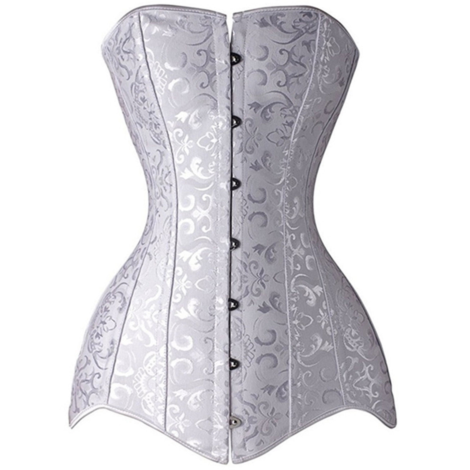 EINCcm Women s Hourglass Longline Overbust Corset Steel Boned Long Torso Waist Training Bustier Walmart