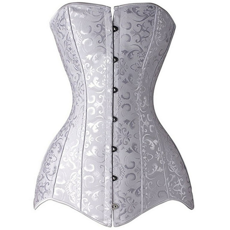 EINCcm Women s Hourglass Longline Overbust Corset Steel Boned Long Torso Waist Training Bustier Walmart
