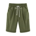 thumbnail image 1 of EINCcm Women's Knee Length Bermuda Shorts Elastic Waist Drawstring Casual 10" Long Shorts Loose Summer Beach Shorts, 1 of 3