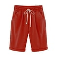 thumbnail image 1 of EINCcm Women's Knee Length Bermuda Shorts Elastic Waist Drawstring Casual 10" Long Shorts Loose Summer Beach Shorts, 1 of 3