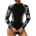 thumbnail image 1 of EINCcm Women's One Piece Swimsuits Long Sleeve Rash Guard UV Protection Front Zipper Closure Surfing Swimsuit Bathing Suit, 1 of 4