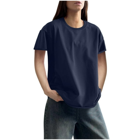 EINCcm Women's Short Sleeve T-Shirt Cotton Crewneck Tee Classic Fit T-Shirt for Women