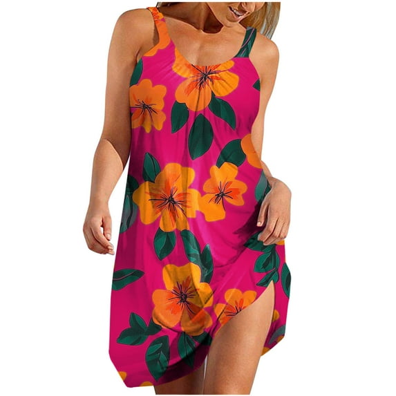 EINCcm Women's Summer Casual Midi Sundress Sleeveless ShipMini Dress for Beach, Pool, and Resort Wear
