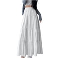 thumbnail image 1 of EINCcm Women’s Summer Maxi Skirts Boho Flowy Swing Tiered A-Line Long Skirt Fashion Trendy Elastic Waist Pleated Long Beach Dress, 1 of 3