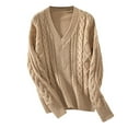 thumbnail image 1 of EINCcm Women's Sweater Casual V Neck Long Sleeve Knit Tops Fall Winter Pullover Knitwear Sweaters, 1 of 3