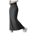 thumbnail image 1 of EINCcm Women's Texture Bodycon Maxi Skirt Ribbed Knitted Stretch Pencil Long Skirts Solid High Waisted Spring Skirts, 1 of 5