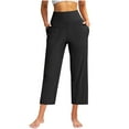 thumbnail image 1 of EINCcm Women's Wide Leg Capri Pants with Pockets Tummy Control High Waist Yoga Dressy Crop Pants for Women, 1 of 9