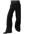 thumbnail image 1 of EINCcm Womens Baggy Jeans Boyfriend Wide Leg Trendy Casual Low Rise Cuffed Hem Denim Pants, 1 of 8
