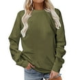 thumbnail image 1 of EINCcm Womens Basic Blouse Crew Neck Long Sleeve Casual Solid Pullover Sweatshirts Fall Tops Tshirts, 1 of 5