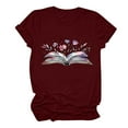 thumbnail image 1 of EINCcm Womens Book Lover Blouse Teacher Bookworm Reading Retro Floral Bookish Tshirts World Reading Day Tops, 1 of 3