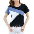 thumbnail image 1 of EINCcm Womens Color Block Short Sleeve T Shirt Casual Basic Crew Neck Tee Summer Tunic Blouse, 1 of 3