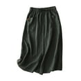 thumbnail image 1 of EINCcm Womens Cotton Linen Skirts Casual Drawstring High Waist Midi Skirt with Pocket Casual Button Down Midi Skirts with Slit, 1 of 6