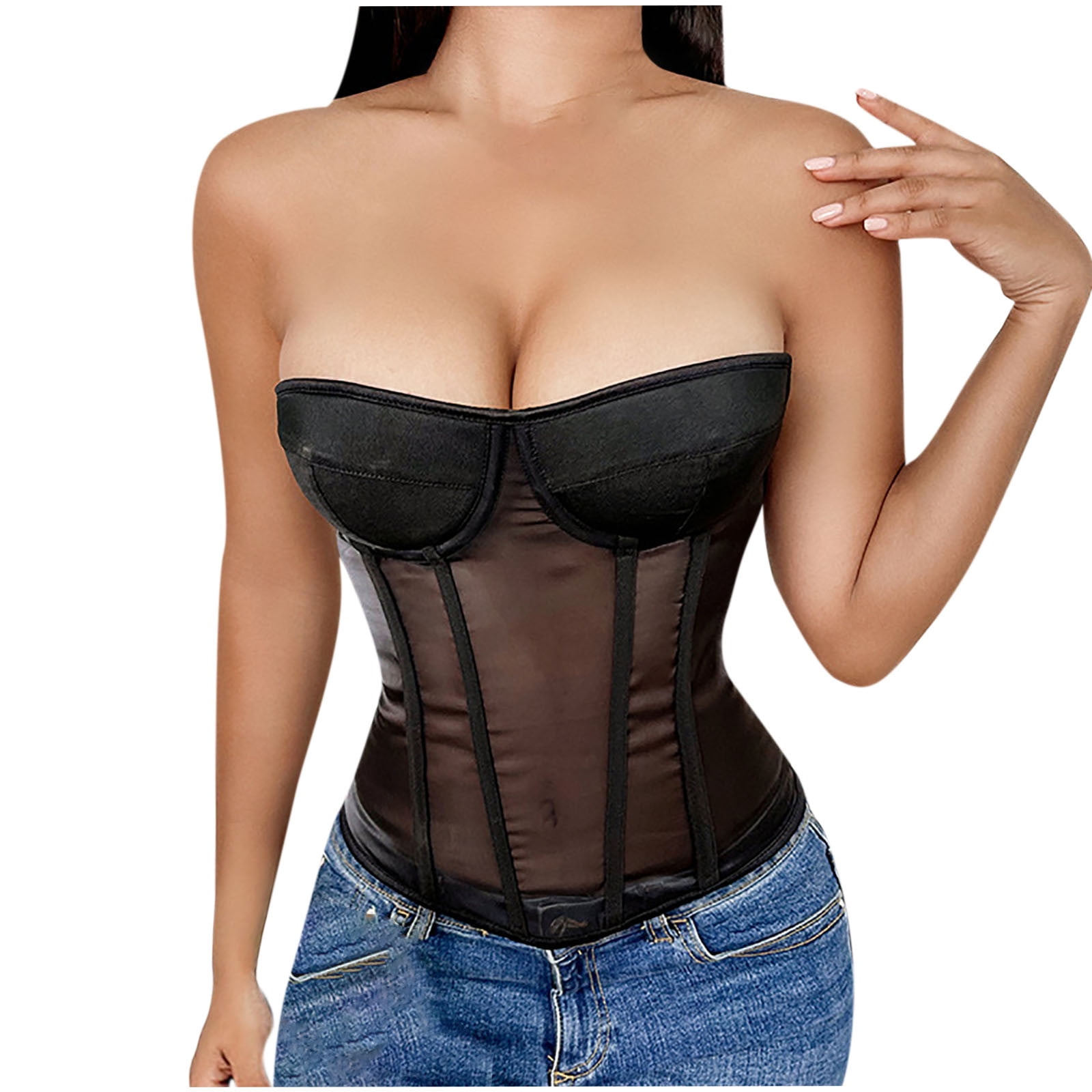 ameiKNIT CORSET SET BIG TEEの CORSET Longline Cotton Hourglass Corset with Hipties CS-426