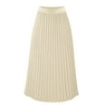 thumbnail image 1 of EINCcm Womens Pleated Midi Skirt High Waist Swing Boho Pleated Skirt Casual Chiffon Elastic A-line Long Skirts, 1 of 3