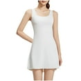 thumbnail image 1 of EINCcm Womens Round Neck Tennis Dress Built in Shorts and Bra Athletic Golf Dress with Pockets for Summer, 1 of 5