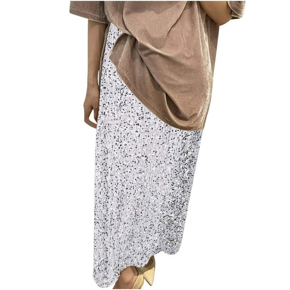 EINCcm Womens Sequin Skirt Glitter Long A Line Tulle Skirts Layered Mesh Maxi Skirt Sparkly Party Skirt Cocktail Skirt