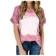 thumbnail image 1 of EINCcm Womens TShirtsTie Dye Bleached Tees Tops Crew Neck Short Sleeve Vintage Tshirts Funny Cute Blouse, 1 of 6
