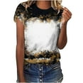 thumbnail image 1 of EINCcm Womens TShirtsTie Dye Bleached Tees Tops Crew Neck Short Sleeve Vintage Tshirts Funny Cute Blouse, 1 of 4