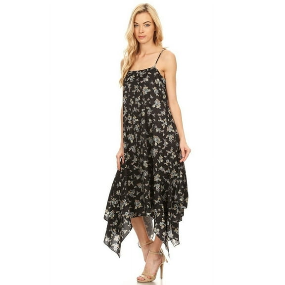 EINII Strappy maxi Dresss with Handkerchief Hem Line
