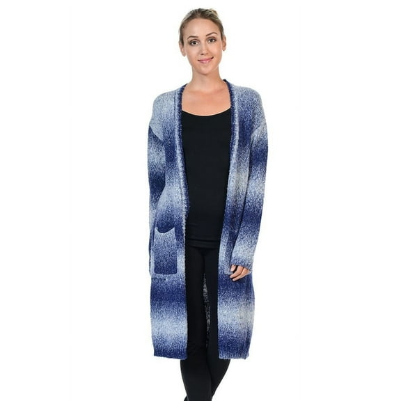 EINII Wool Blend Long Cardigan in Ombre