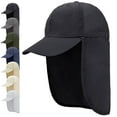 thumbnail image 1 of EINSKEY Baseball Cap with Neck Flap for Men, Waterproof Packable Sun Hat with Neck Cover (Black), 1 of 7