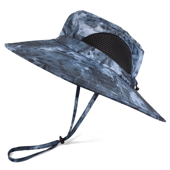 EINSKEY Camo Boonie Hat, Wide Brim Bucket Hat Sun Protection, Camouflage Safari Hat Blue