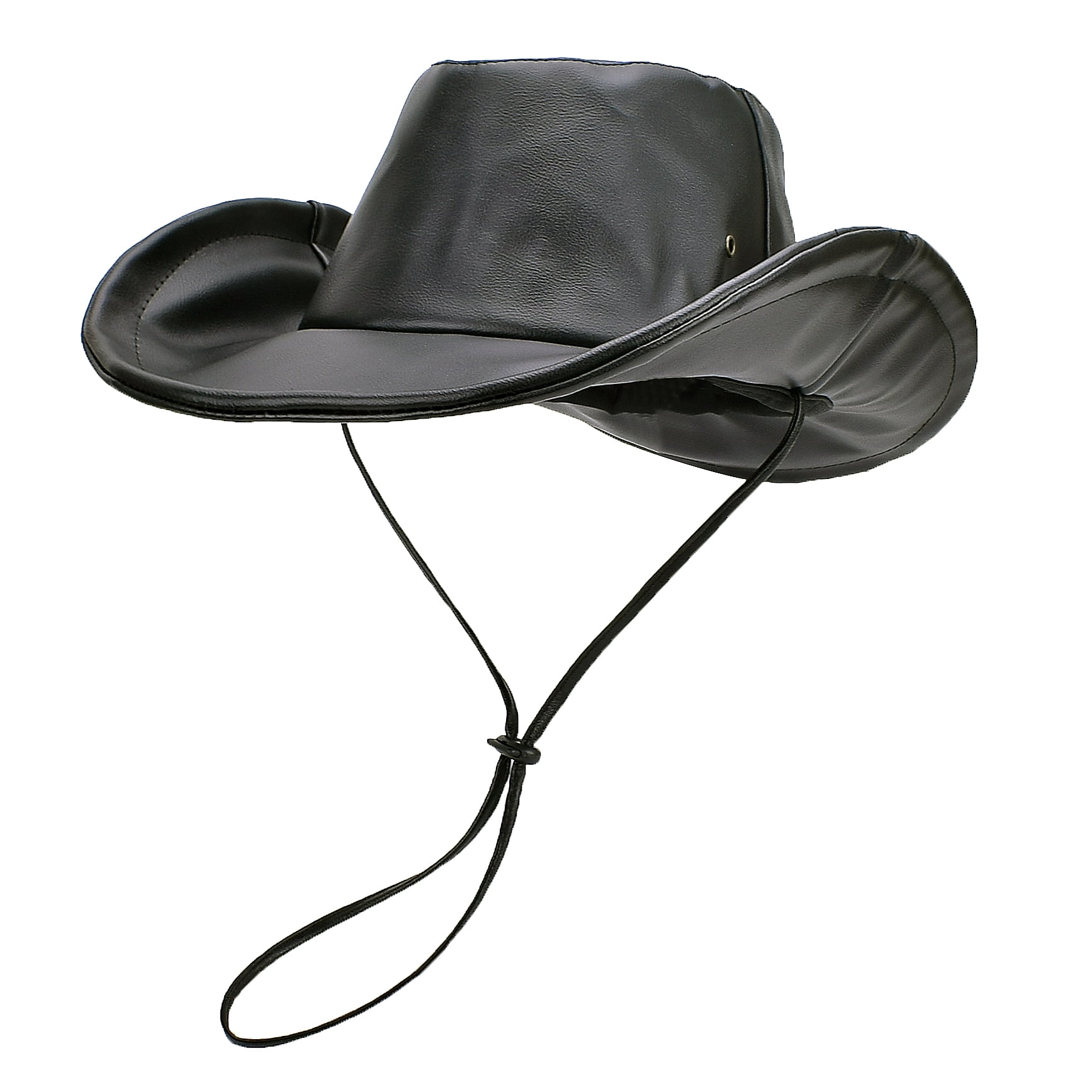 Western Cowboy Hat with Buckle Belt Shapeable Wide Brim Outback Hat BRANDSLOCK Handcrafted Leather Cowboy Hat - Lightweight Wide  main image 2