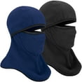 thumbnail image 1 of EINSKEY Fleece Ski Mask with Nose Wire, 2-Pack Winter Full Face Mask Balaclava Hood Thermal Neck Cover for Skiing Cycling Running Black & Blue, 1 of 7