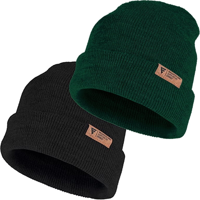 EINSKEY Knit Cuffed Lined Beanie, 2-Pack Skull Cap Beanie  display picture 3