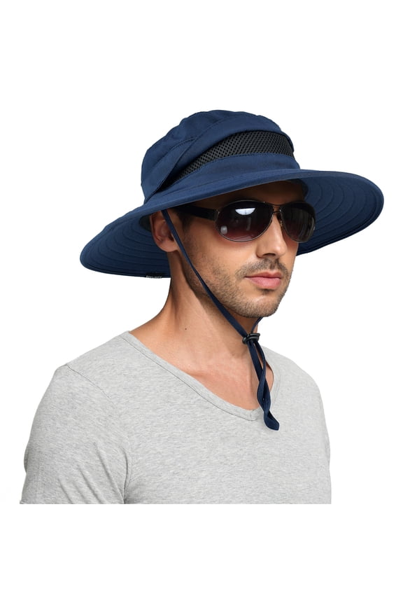 Men's Sun Hat, Rain Waterproof UV Protection Wide Brim Bucket Hat for Beach Travel Golf Safari Garden Fishing Hiking