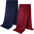 thumbnail image 1 of EINSKEY Men's Winter Scarf 2-Pack, Soft Solid Scarves with Tassel, 72" Warm Gift for Him Her - Navy & Burgundy, 1 of 7