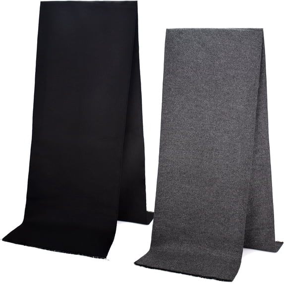 EINSKEY Men's Winter Scarf 2-Pack, Soft Solid Scarves with Tassel, 72" Warm Gift for Him Her - Black & Grey