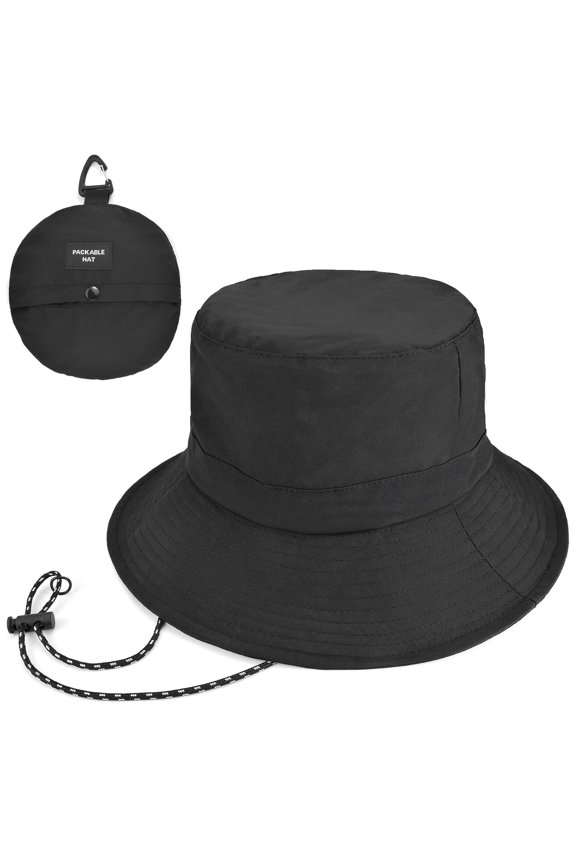 Packable Sun Hat, Foldable Bucket Hat with Clip for Travel on Bag