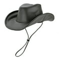 thumbnail image 1 of EINSKEY Packable Cowboy Hat for Women Men, Shapeable Brim UPF50+ Sun Protection, Fedora Panama Western Style Leather Cowgirl Hat, 1 of 9